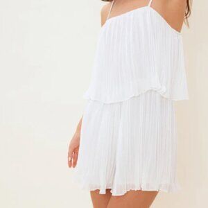 White pleated romper - Bride / Bridal / Bachelorette / Engagement / Reception